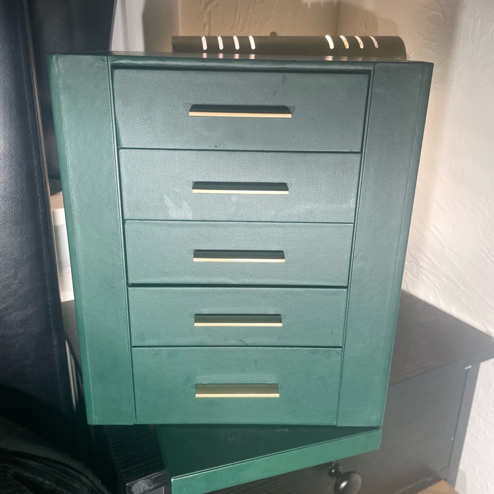 Luxurious Dark Green Jewelry Organizer - Picture 2 of 4